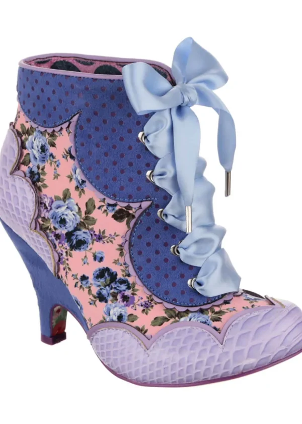 Irregular Choice Dolly Mixture 40's Ankle Boots Navy