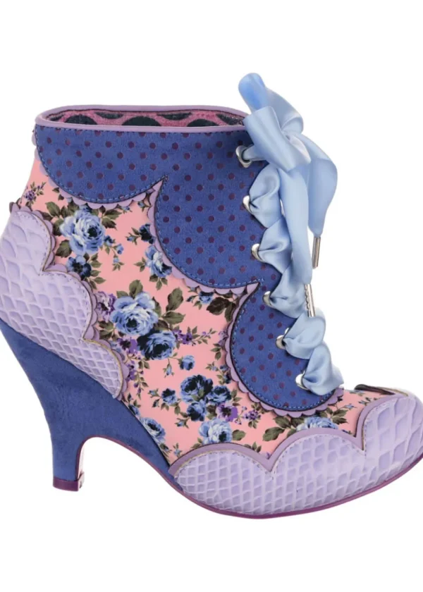 Irregular Choice Dolly Mixture 40's Ankle Boots Navy