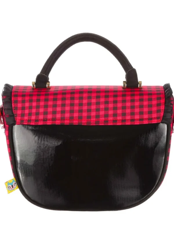 Irregular Choice Easy Breezy Hearts Cinch Bag Black Red