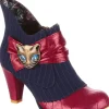 Irregular Choice Miaow Cat Boots Navy Red