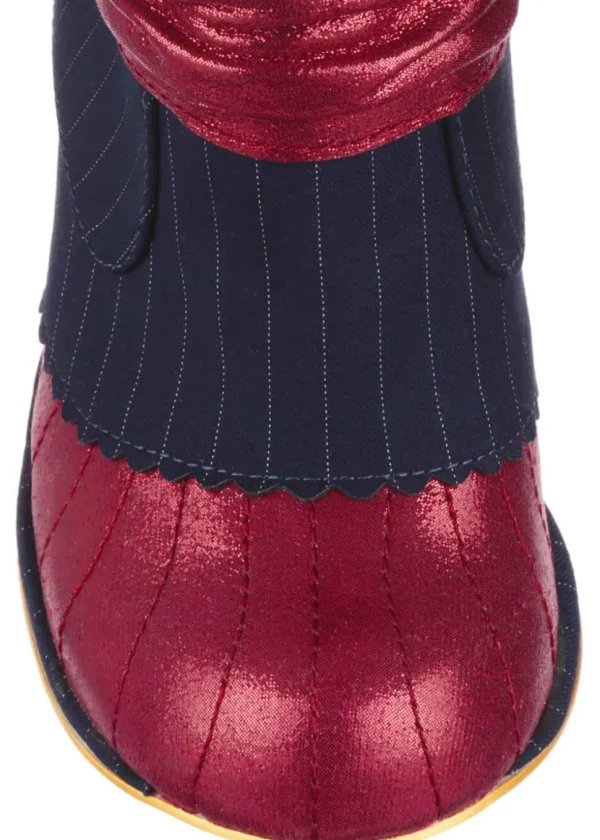 Irregular Choice Miaow Cat Boots Navy Red