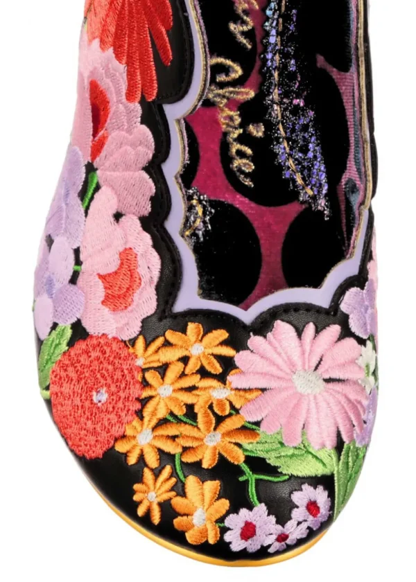 Irregular Choice Wildflower Wander Floral 50's Pumps Black