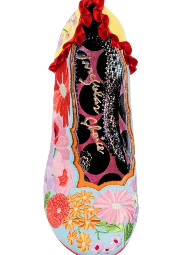 Irregular Choice Wildflower Wander Floral 50's Pumps Orange/Blue