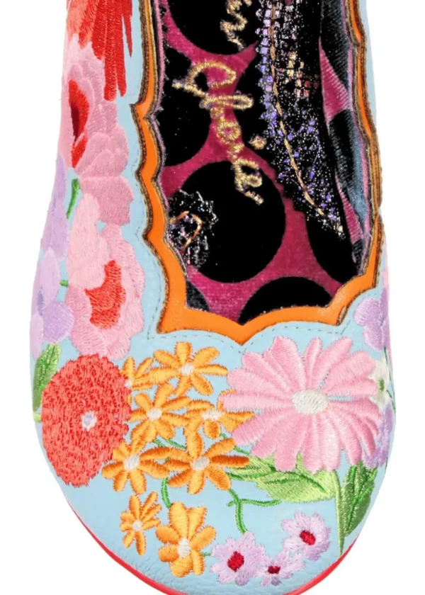 Irregular Choice Wildflower Wander Floral 50's Pumps Orange/Blue
