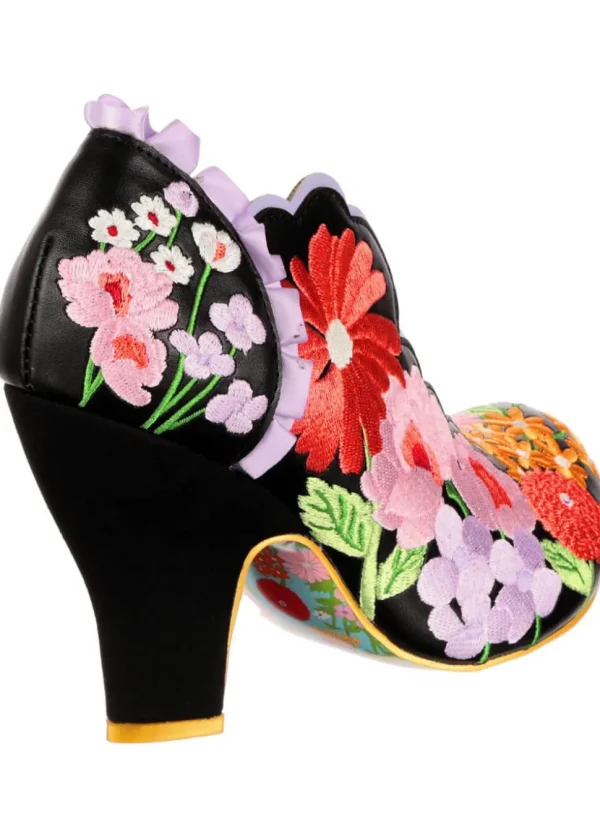 Irregular Choice Wildflower Wander Floral 50's Pumps Black