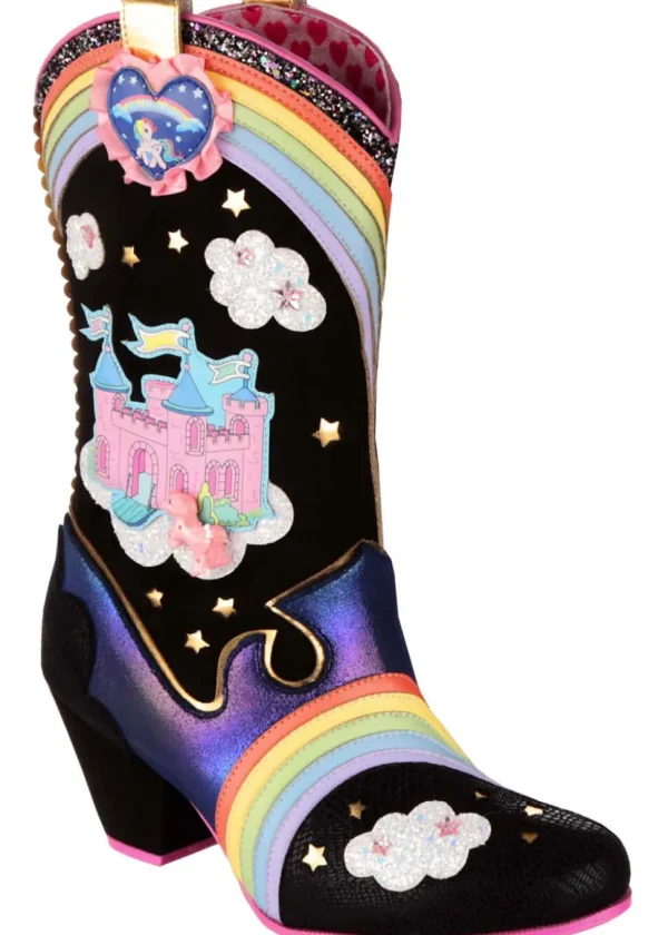 Irregular Choice x My Little Pony Rainbow Bridge Cowboy Boots Black