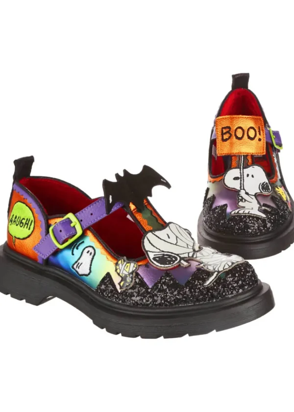 Irregular Choice x Peanuts Don’t Scare Me Mary Jane Shoes Black