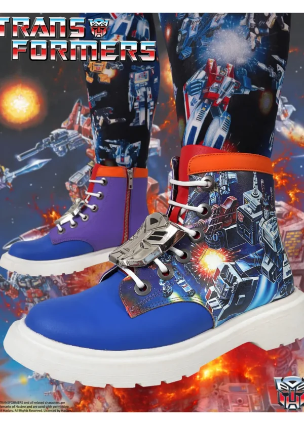 Irregular Choice x Transformers Battle Ready Boots Blue Red