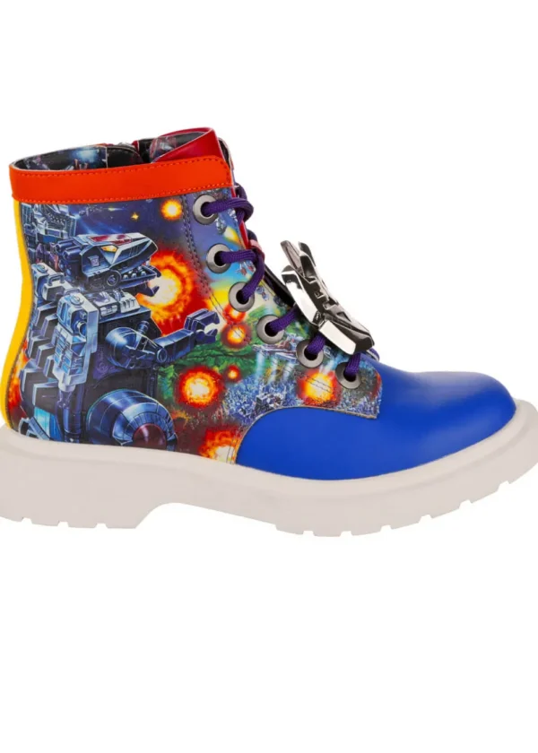 Irregular Choice x Transformers Battle Ready Boots Blue Red