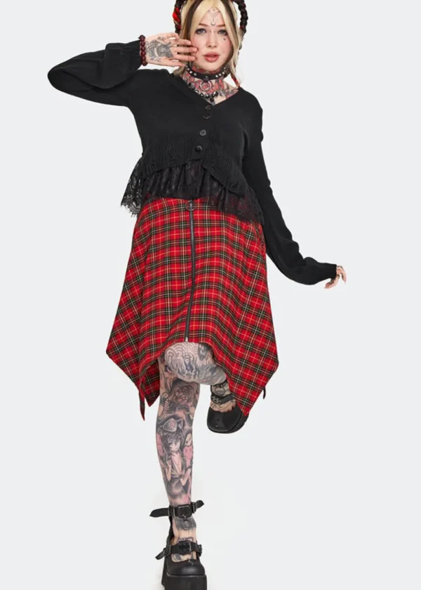 Jawbreaker Distressed Hem 80's Cardigan Black