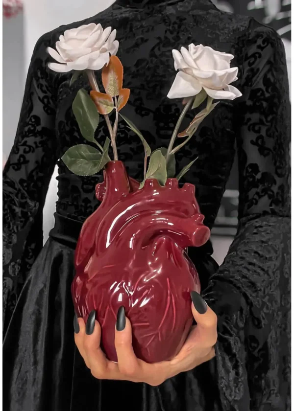 Killstar Ana-Tomic Heart Vase Red