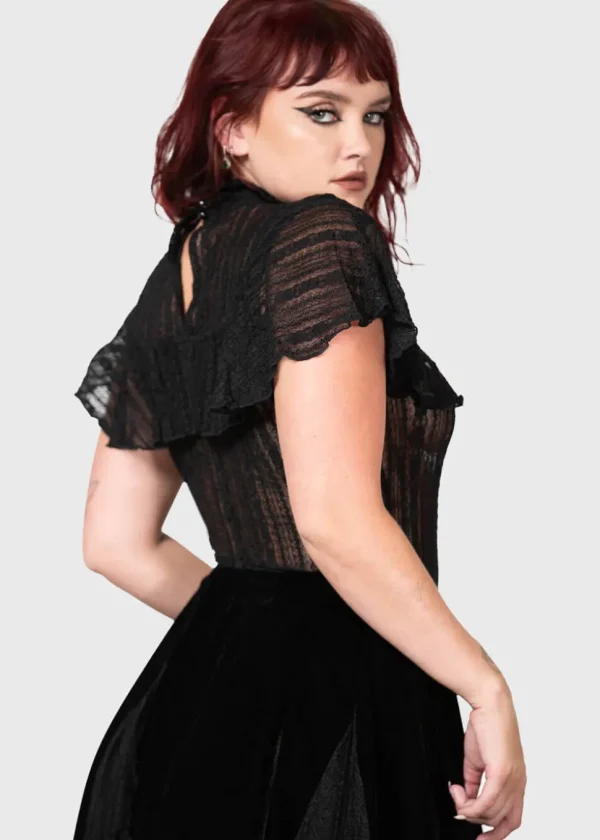 Killstar Atala's Night Lace Top Black
