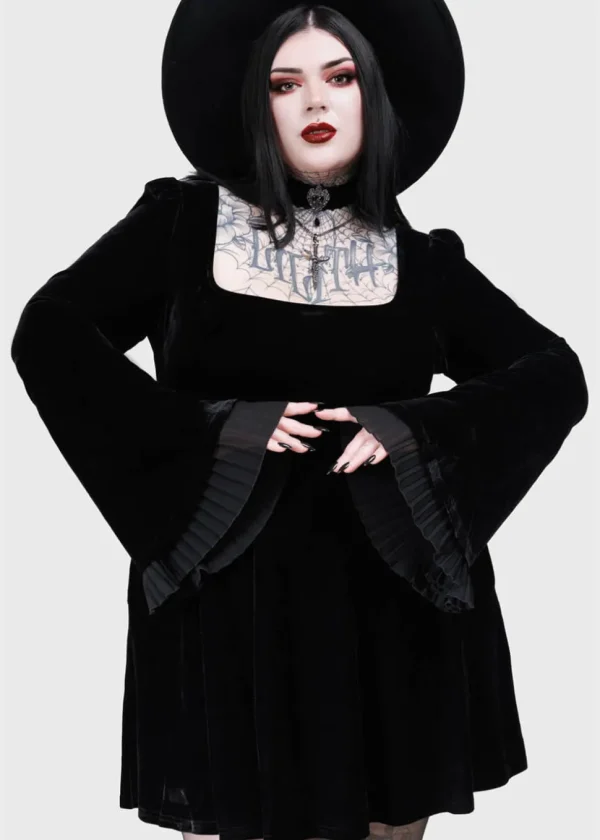 Killstar Beatrix Velvet Dress Black