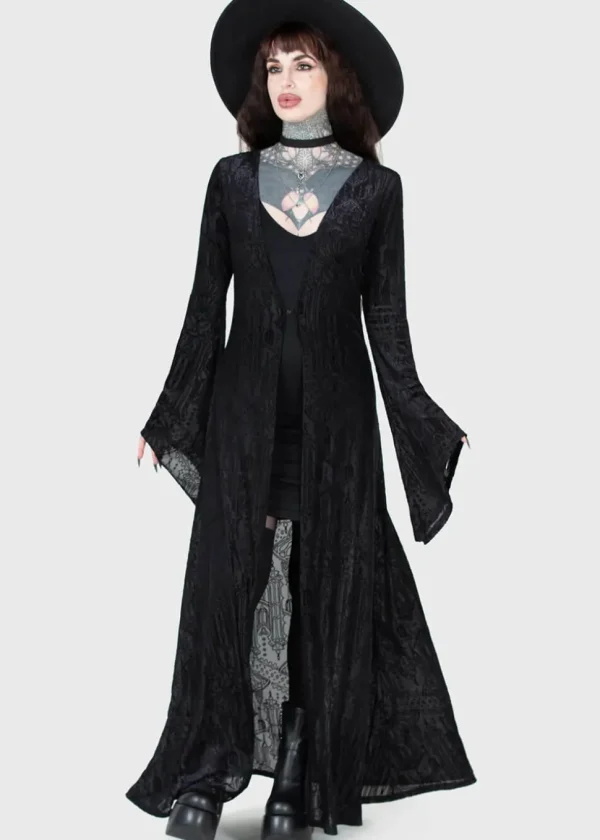 Killstar Blessing In Demise Velvet Duster Black