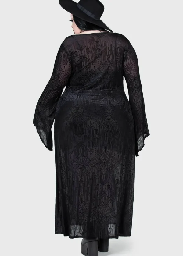 Killstar Blessing In Demise Velvet Duster Black