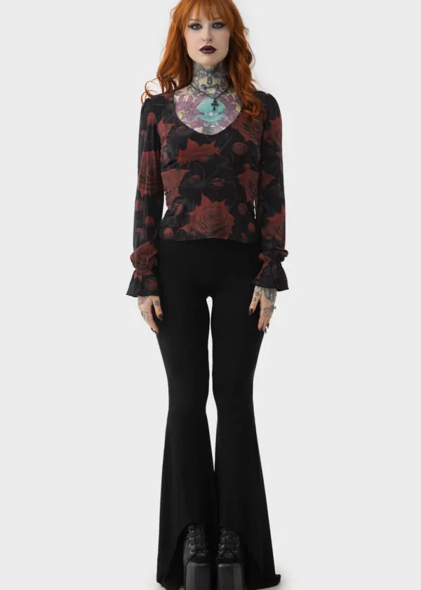 Killstar Blood Rose Top Black Red