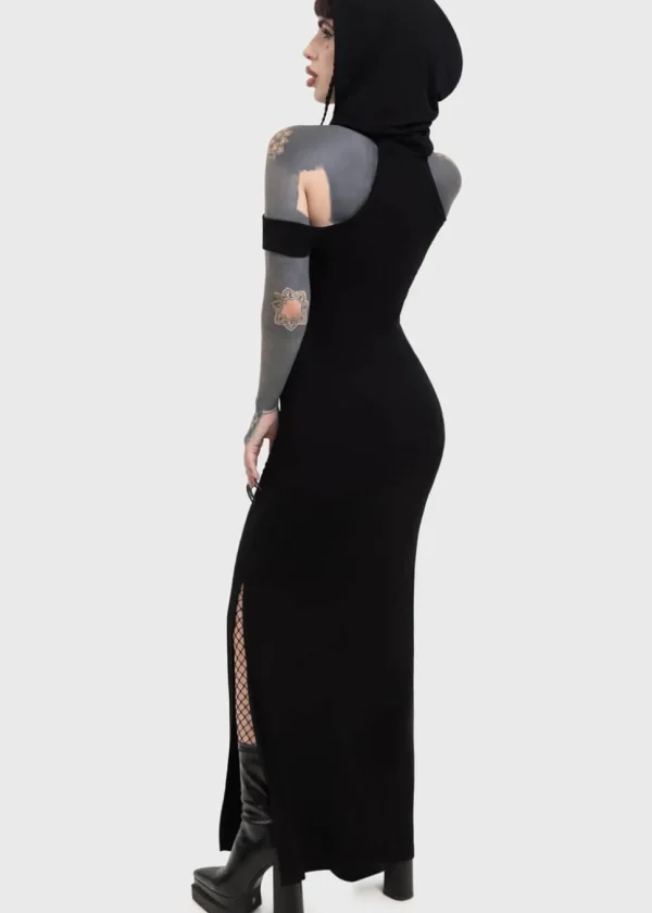 Killstar Catacomb Skeleton Maxi Dress Black