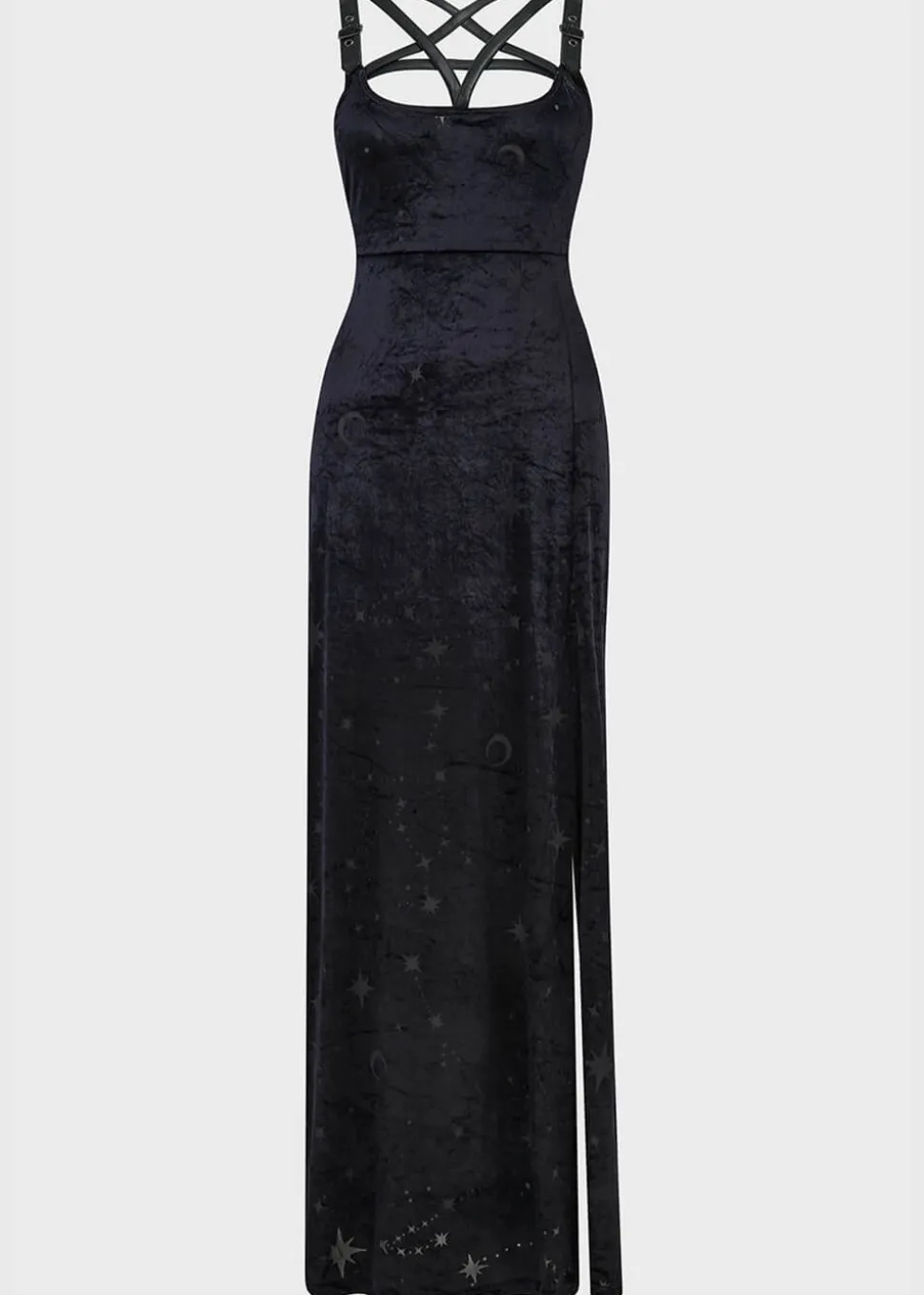 killstar_coma_star_velvet_0.webp Killstar Coma Star Velvet Maxi Dress Black