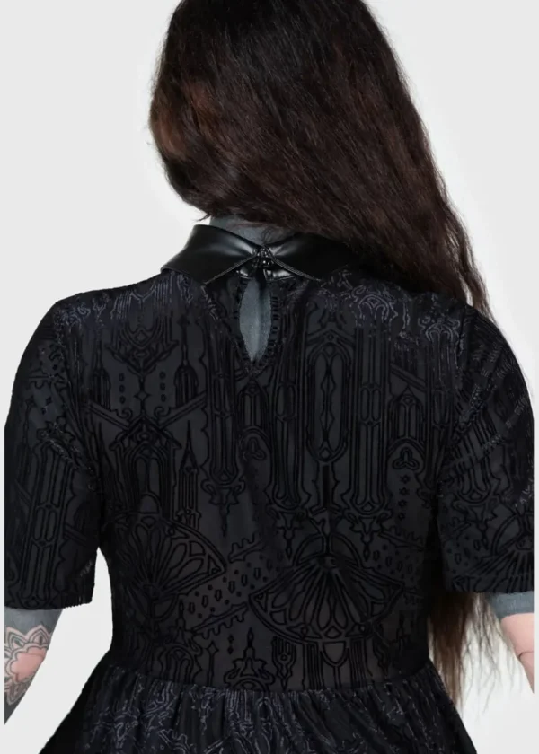 Killstar Convent Cutie Velvet Mini Dress Black