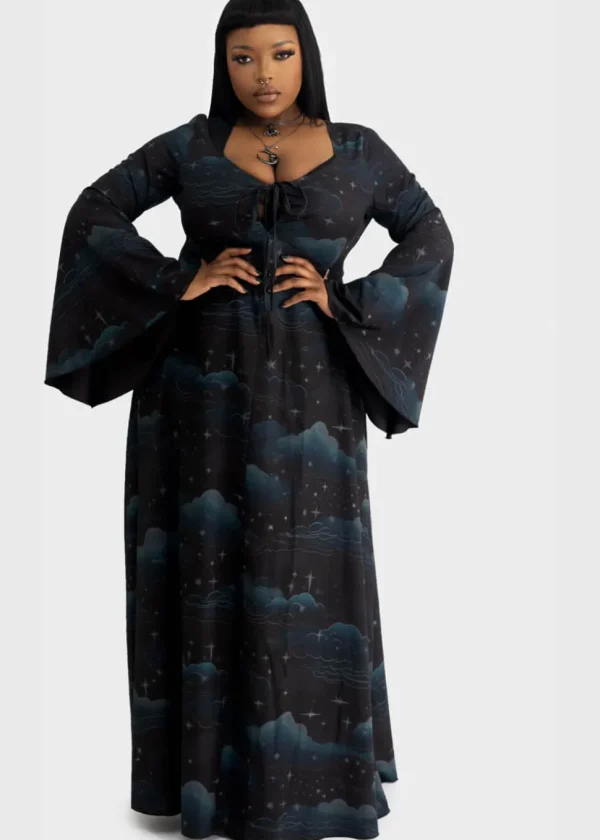 Killstar Dreamanicon Stars Maxi Dress Black