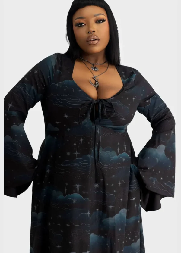 Killstar Dreamanicon Stars Maxi Dress Black