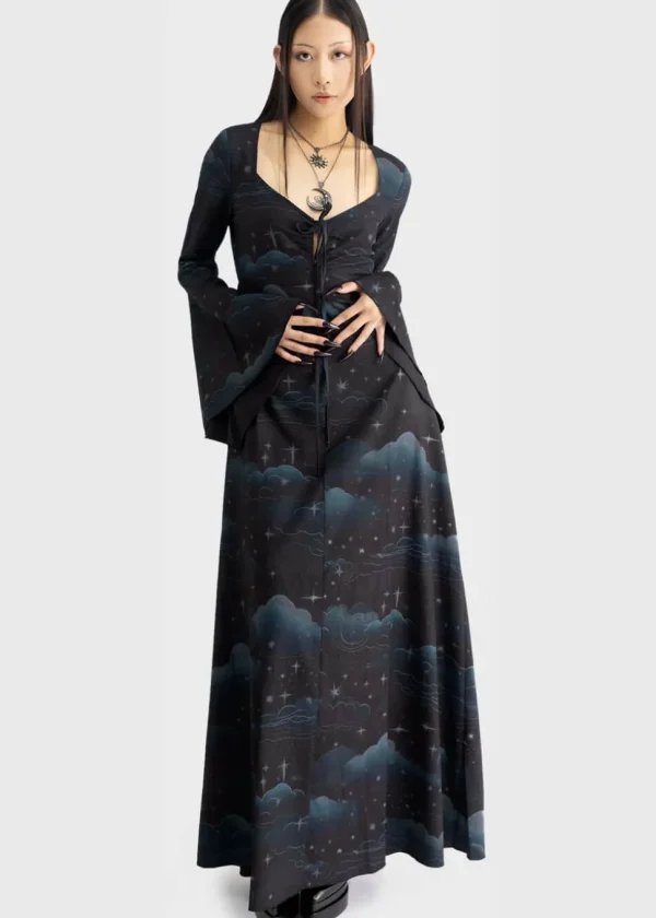 Killstar Dreamanicon Stars Maxi Dress Black
