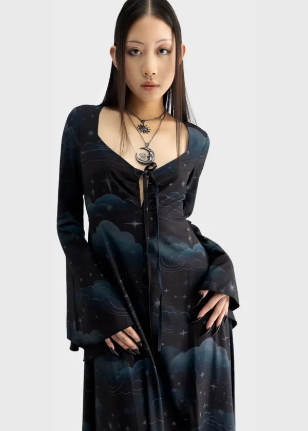 Killstar Dreamanicon Stars Maxi Dress Black