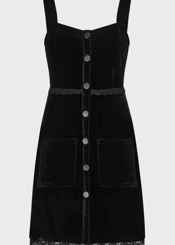 Killstar Ephemorose Velvet Dress Black
