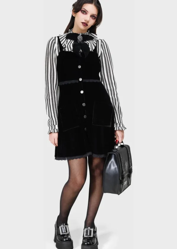Killstar Ephemorose Velvet Dress Black