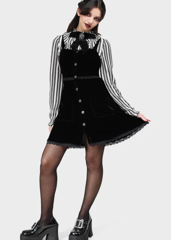 Killstar Ephemorose Velvet Dress Black