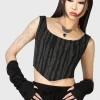 Killstar Fearful Forest Corset Top Black