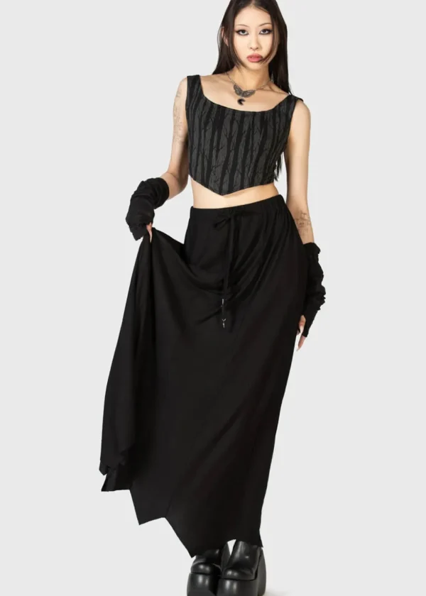 Killstar Fearful Forest Corset Top Black