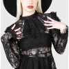 Killstar Fickle Feud Lace Blouse Black
