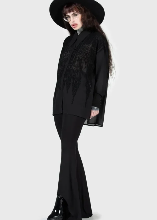 Killstar Gates Of Hell Shirt Blouse Black