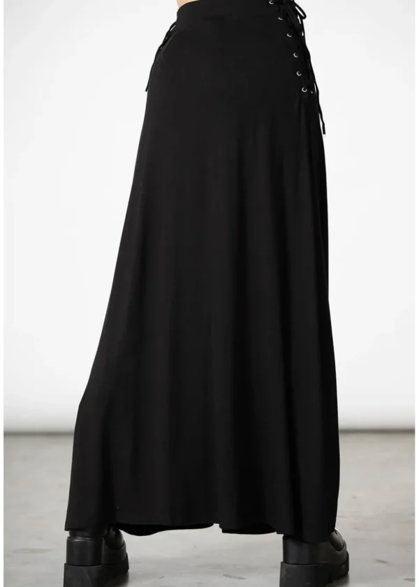 Killstar Hellverina Split Maxi Skirt Black