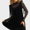 Killstar Illusionary Velvet Dress Black