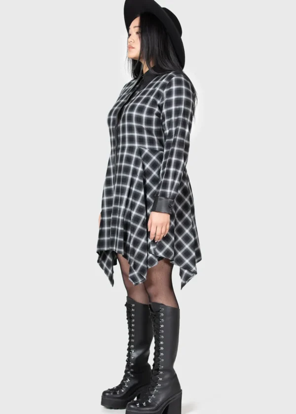 Killstar Kihilist Artem Check Shirt Dress Black