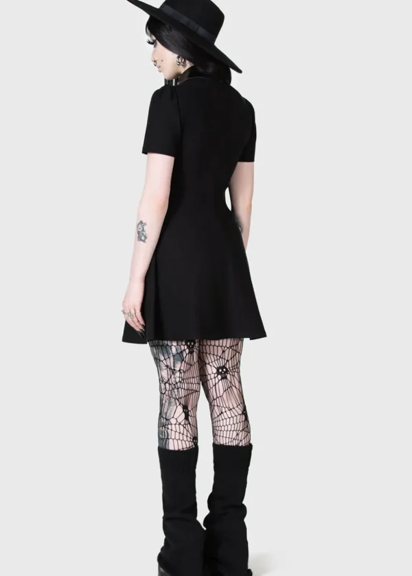 Killstar Kihilist Chapel Collar Skater Dress Black
