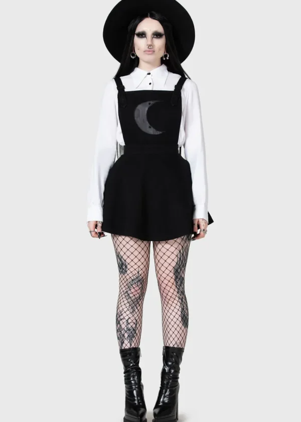 Killstar Kihilist Luna Orb Moon Pinafore Dress Black