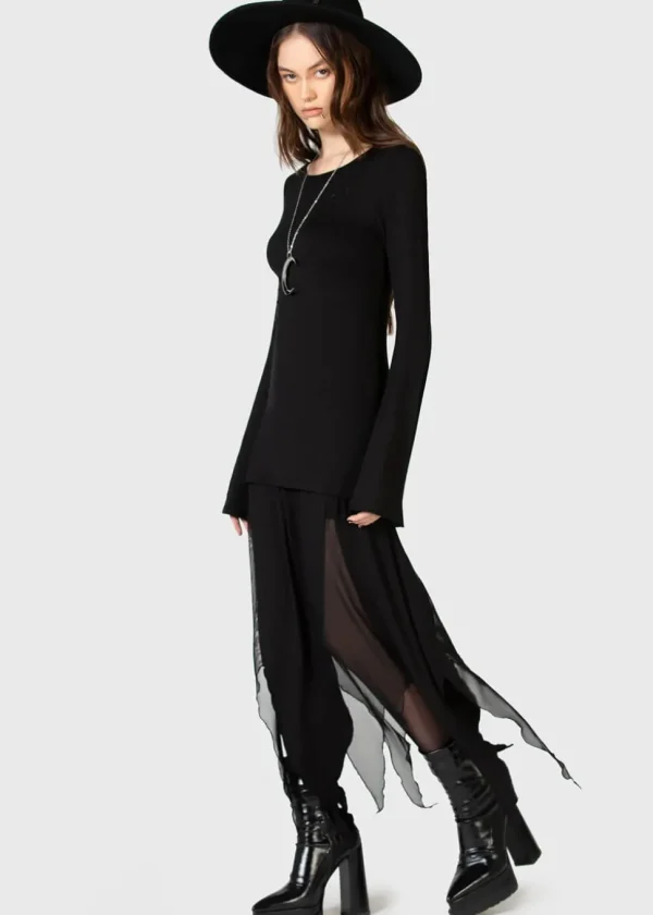 Killstar Kihilist The Grimmer The Better Midi Skirt Black