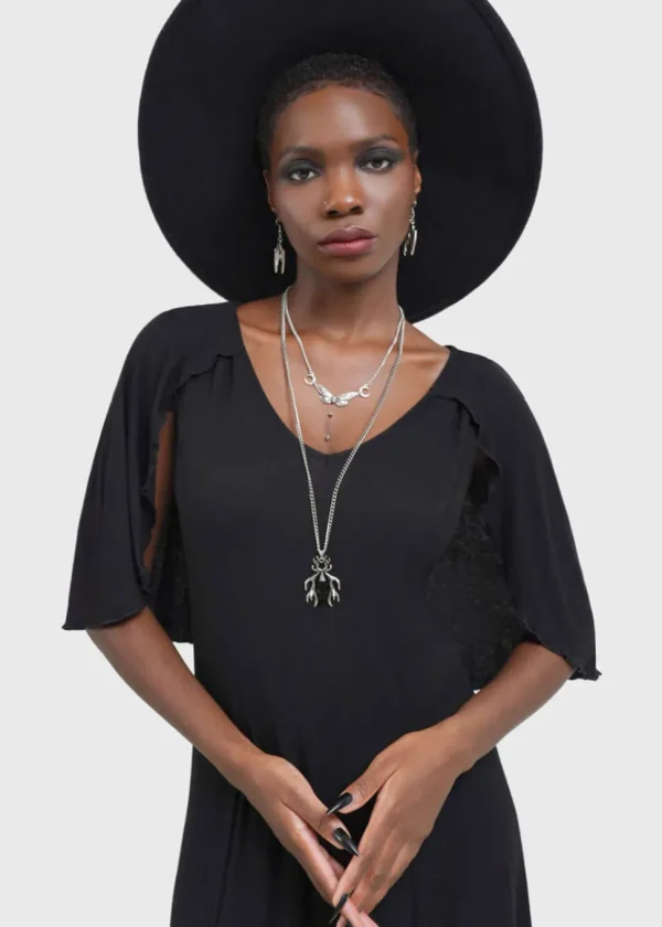 Killstar Krypt Lovers Maxi Dress Black
