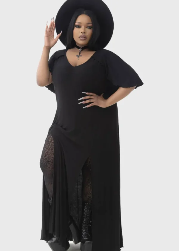 Killstar Krypt Lovers Maxi Dress Black