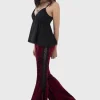 Killstar Laced Death Flare Trousers Red