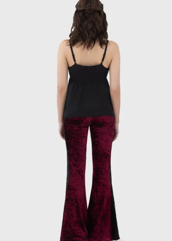 Killstar Laced Death Flare Trousers Red