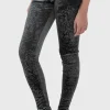 Killstar Lost Misery Velvet Leggings Gray