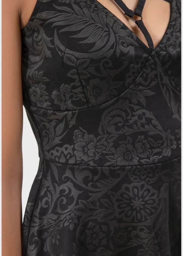 Killstar Magica Black Lily Skater Dress Black
