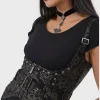 Killstar Malapas Black Lily Underbust Corset Black