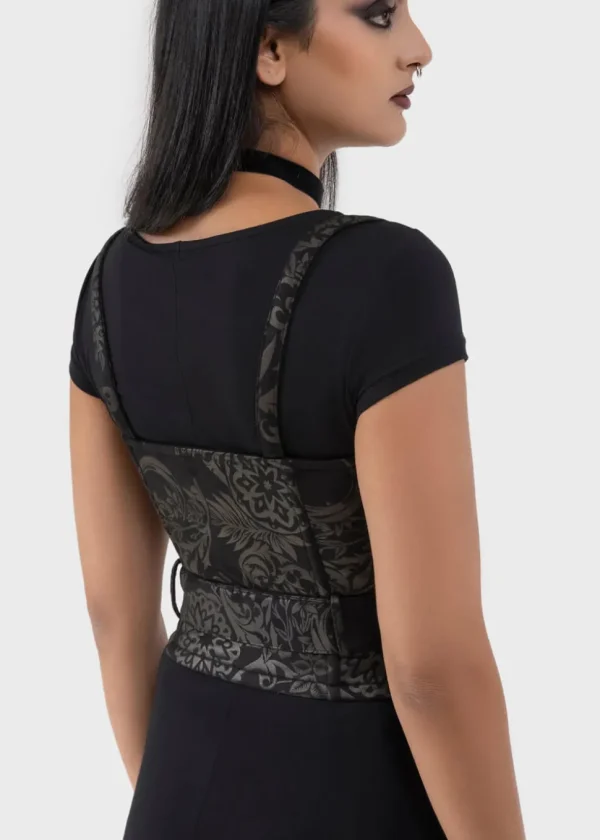 Killstar Malapas Black Lily Underbust Corset Black