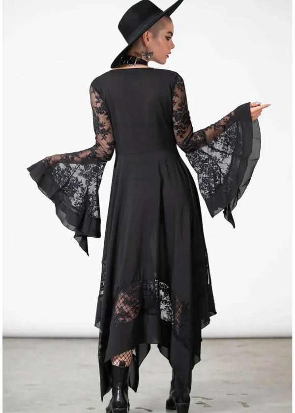 Killstar Misty Night 70's Maxi Dress Black