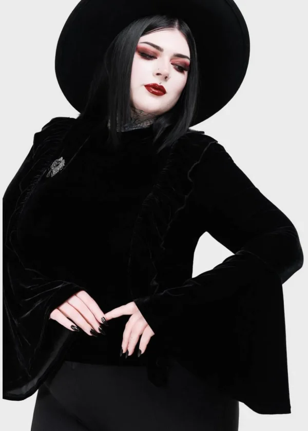 Killstar Noxine Velvet Top Black